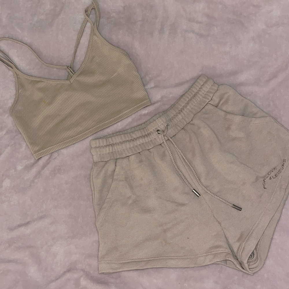 For Love and Lemons lounge set tan